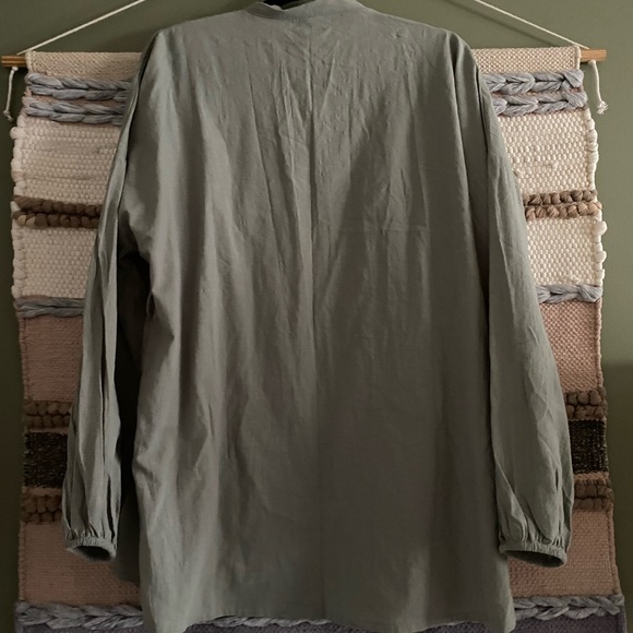 Sage Linen Cotton Blend Jacket - Picture 2 of 3